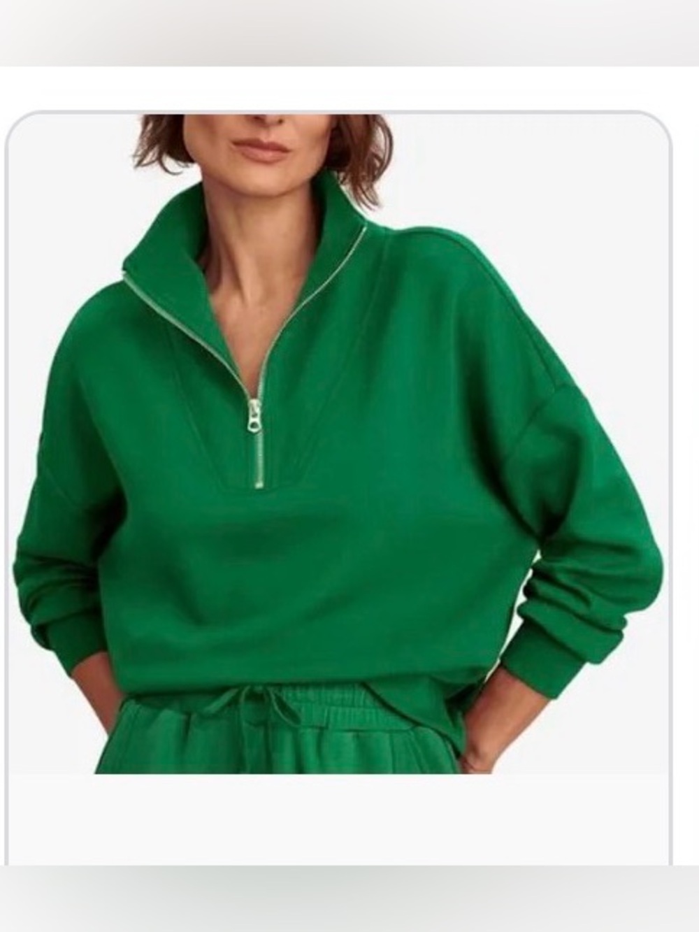 Varley Hawley Green Half-Zip Pullover